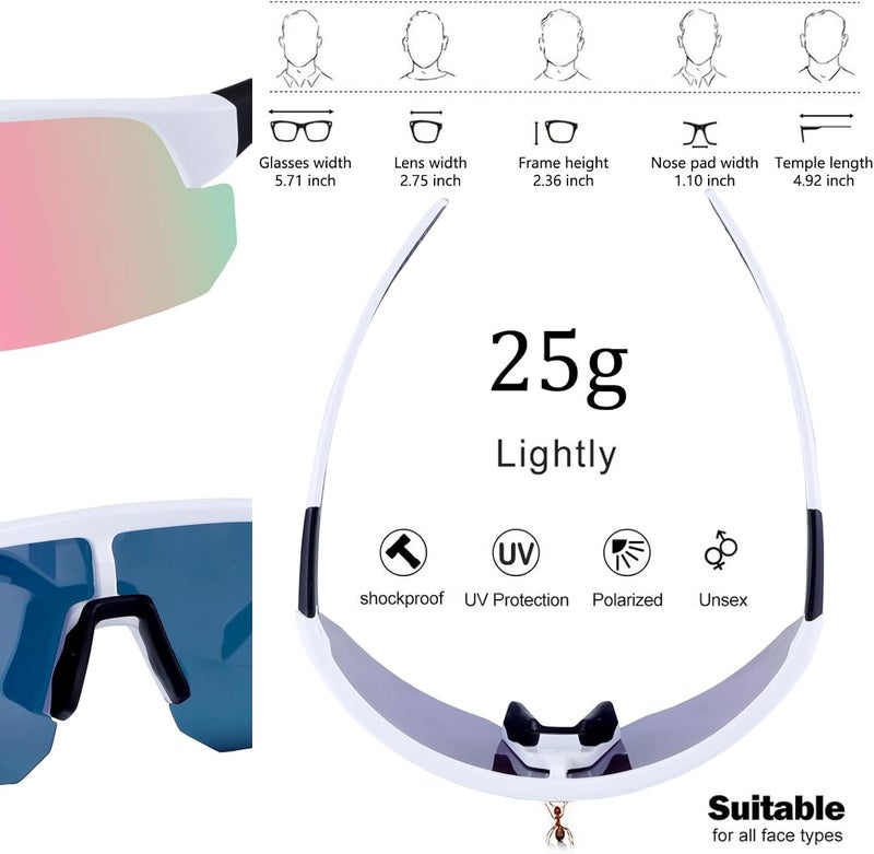 BangLong Polarized Sports Sunglasses for Men Women - UV Protection Sun Glasses for Running Baseball Cycling Bike Fishing - Image 4